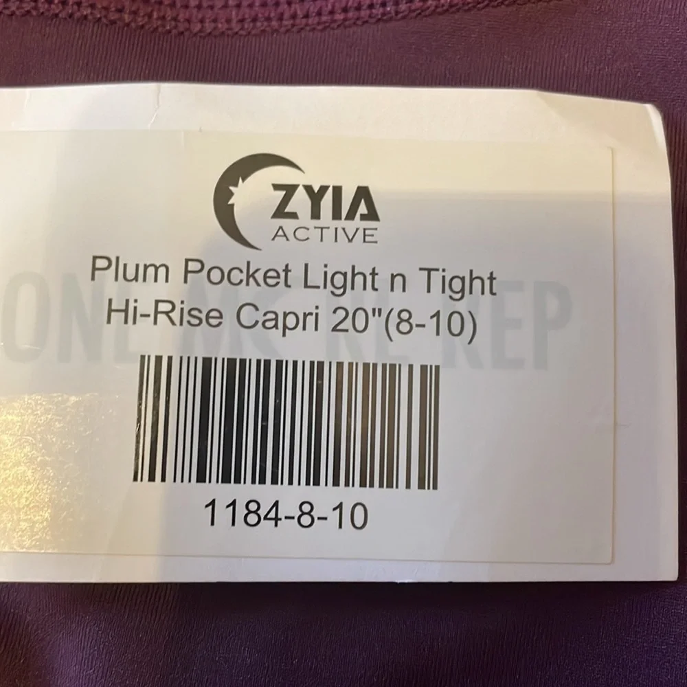 ZYIA Plum Pocket Light n Tight Hi-Rise Capri - Picture 3 of 3